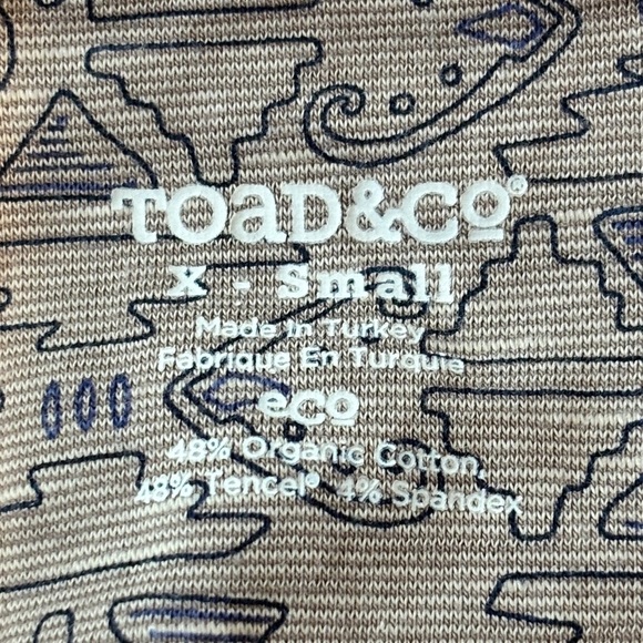 Toad & Co Taupe Allover Geometric Print Short Sleeve Rosemarie Dress Size XS - Picture 5 of 9